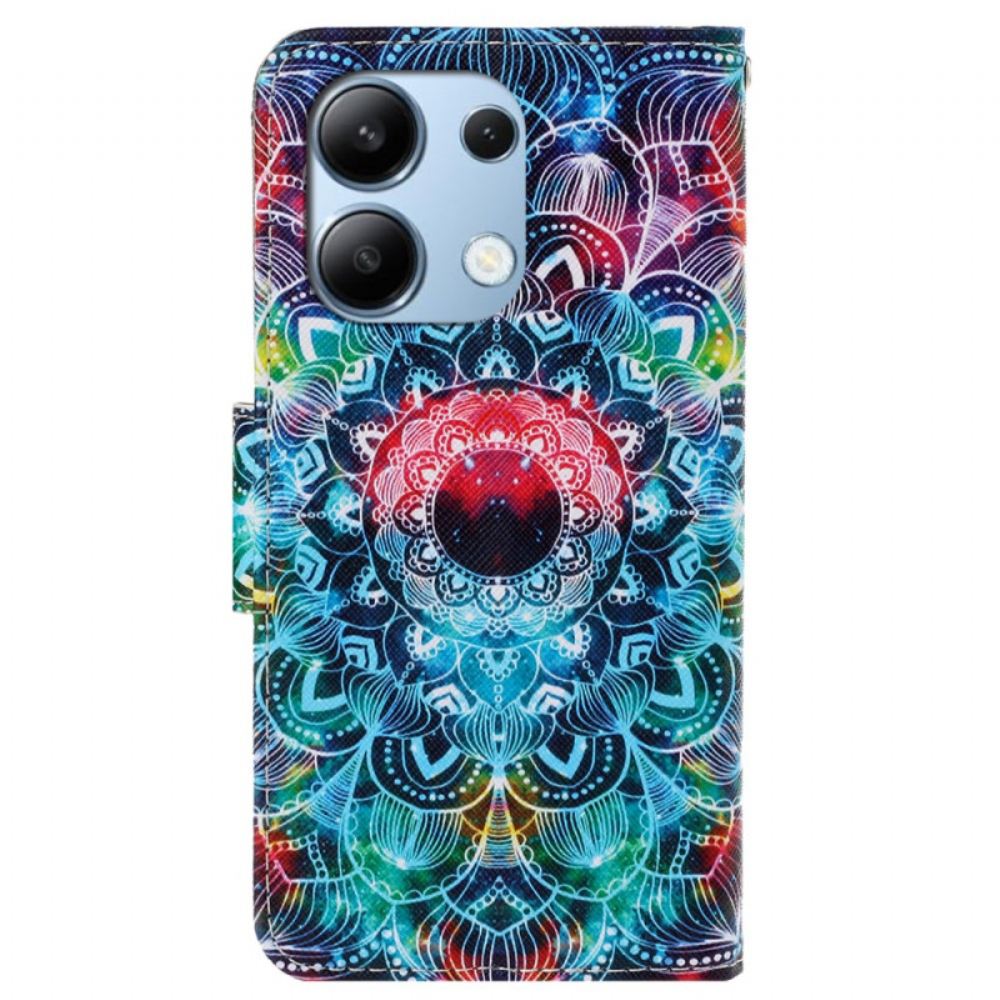 Kožený Kryt Na Xiaomi Redmi Note 13 4g Vzor Řemínku Mandala