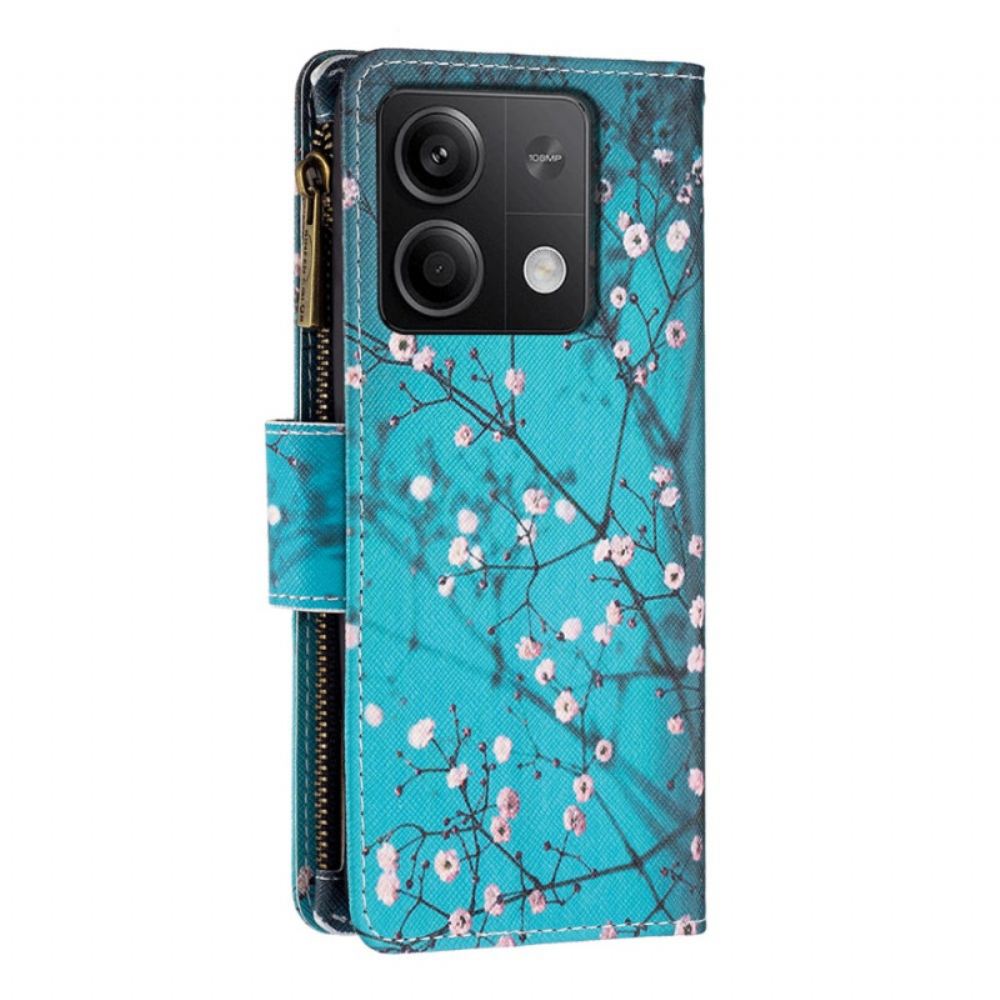 Kožený Kryt Xiaomi Redmi Note 13 4g Peněženka Plum Blossoms