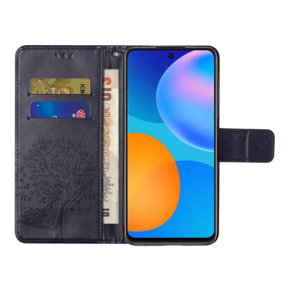 Kožený Kryt Xiaomi Redmi Note 13 4g Strom A Sovy S Popruhem