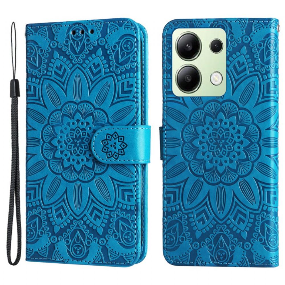 Peněženková Pouzdra Xiaomi Redmi Note 13 4g Květinová Mandala S Popruhem