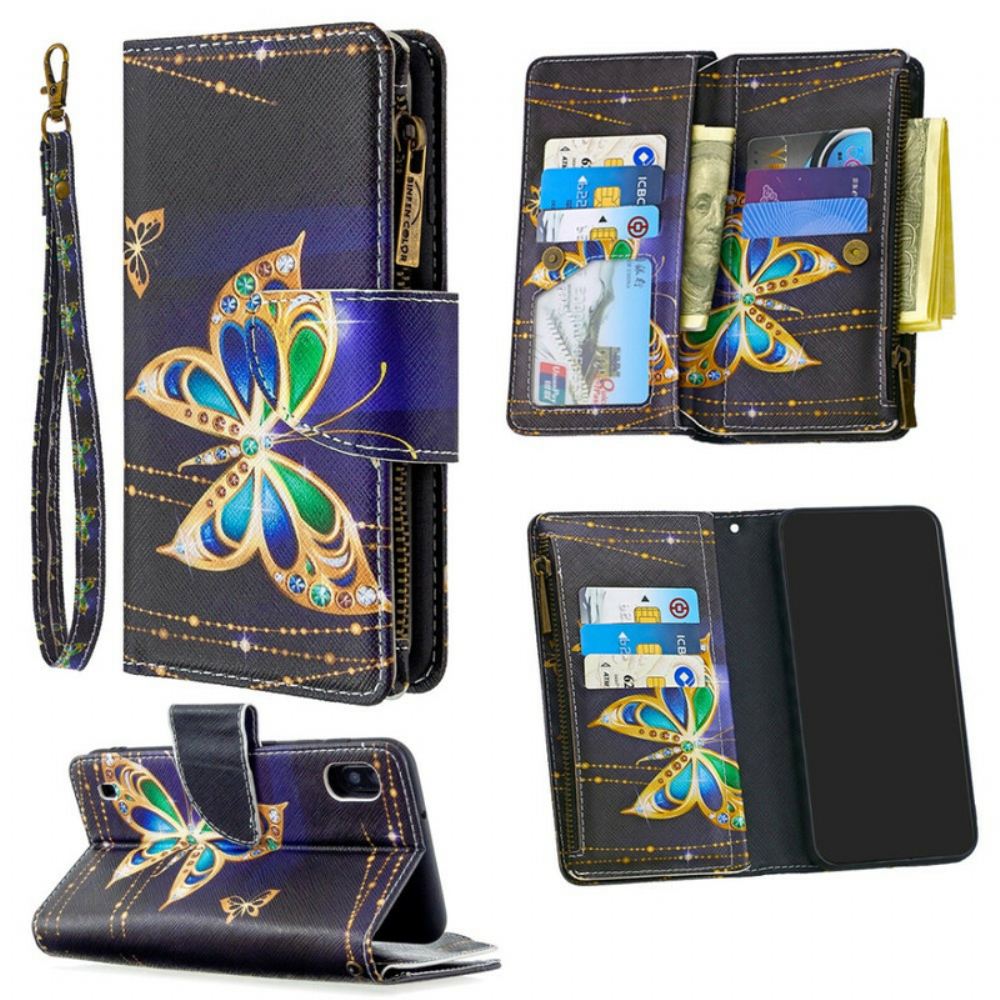 Flipové Pouzdro Na Samsung Galaxy A10 Kapsa Na Zip Royal Butterfly