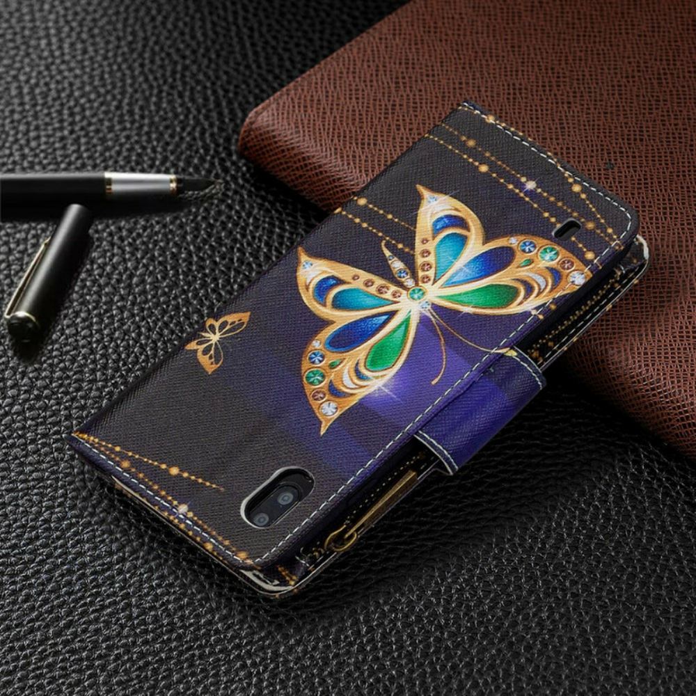 Flipové Pouzdro Na Samsung Galaxy A10 Kapsa Na Zip Royal Butterfly