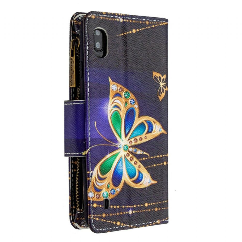 Flipové Pouzdro Na Samsung Galaxy A10 Kapsa Na Zip Royal Butterfly