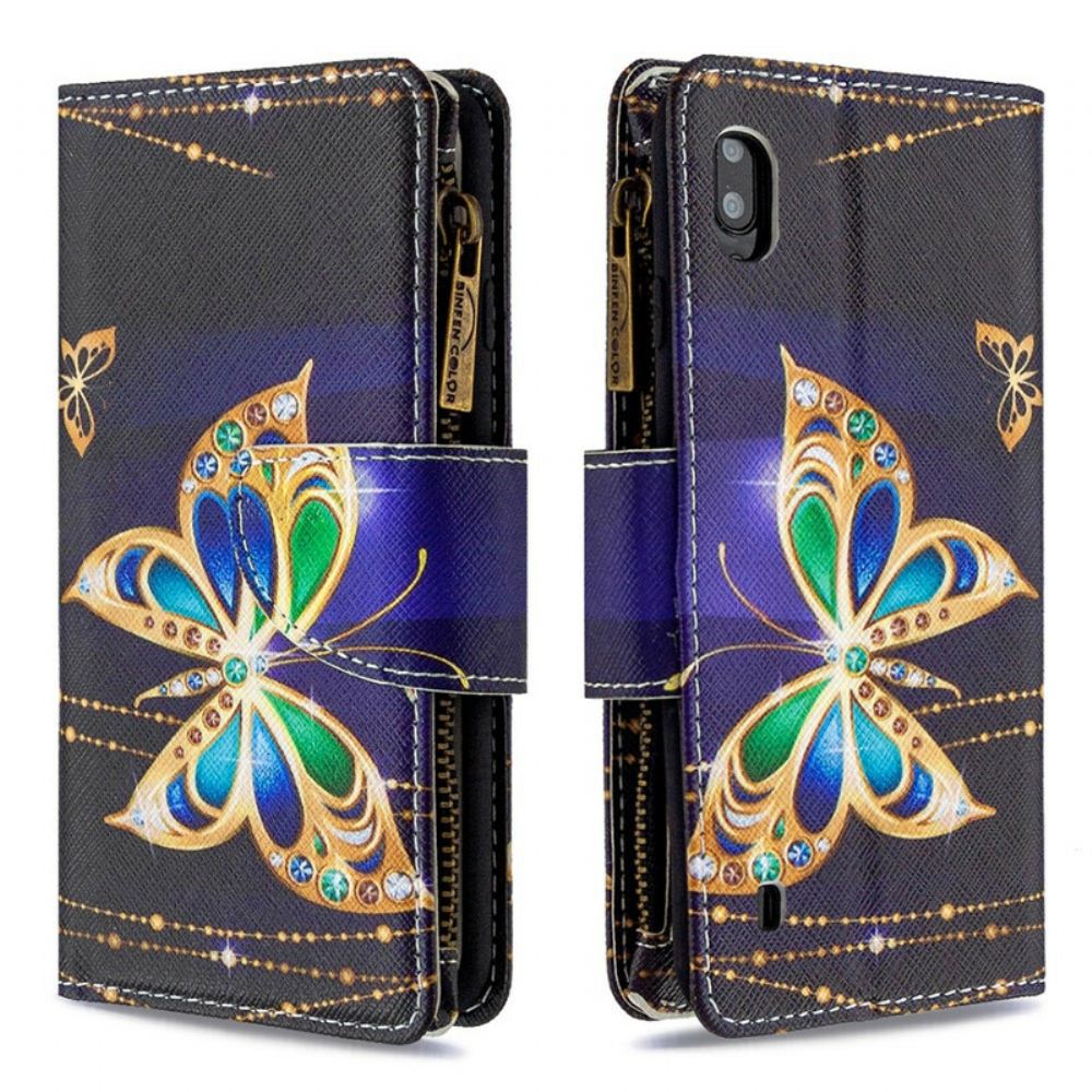 Flipové Pouzdro Na Samsung Galaxy A10 Kapsa Na Zip Royal Butterfly