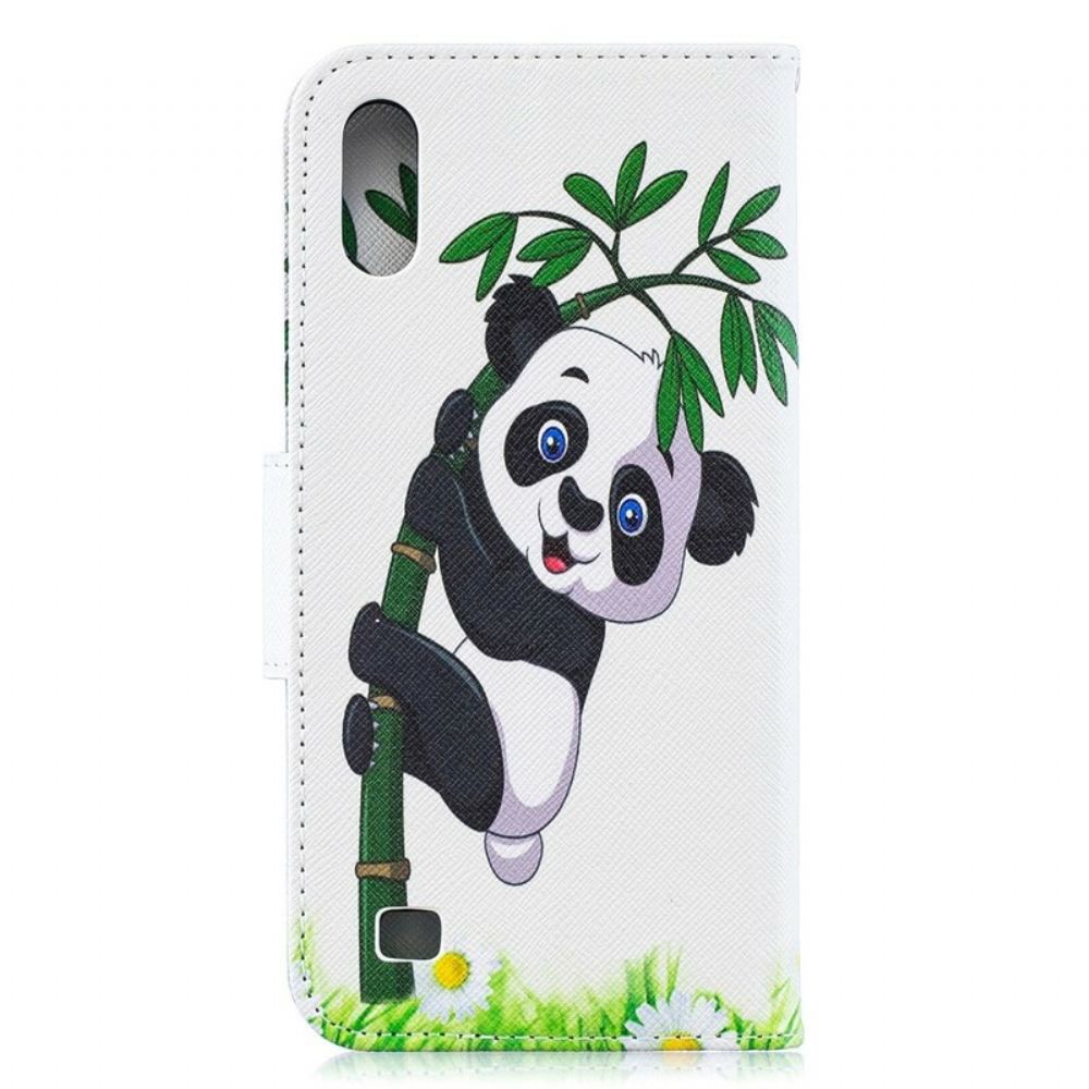 Flipové Pouzdro Na Samsung Galaxy A10 Panda Na Bambusu