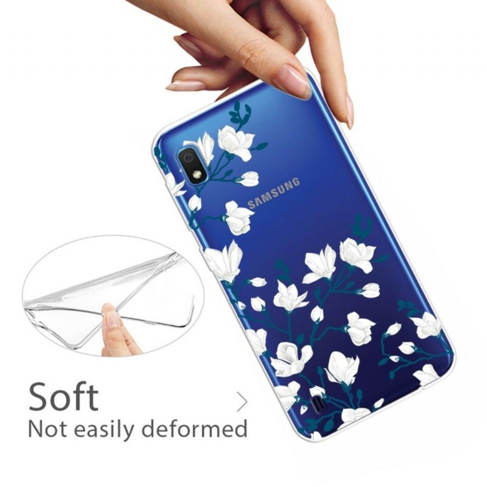 Kryt Na Samsung Galaxy A10 Bílé Květy