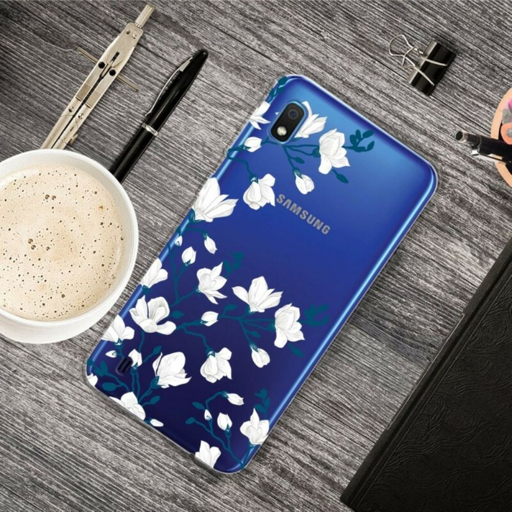 Kryt Na Samsung Galaxy A10 Bílé Květy