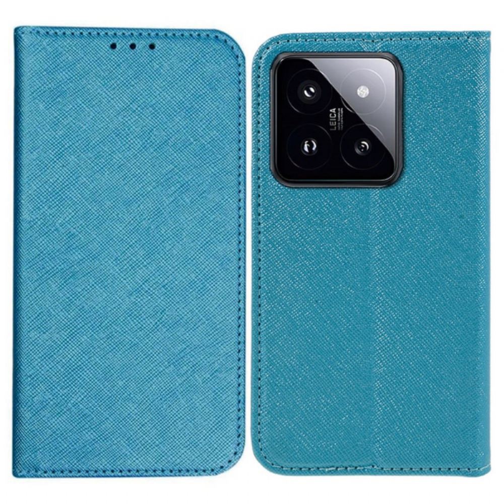 Kožené Pouzdro Folio Xiaomi 14 Křížová Textura