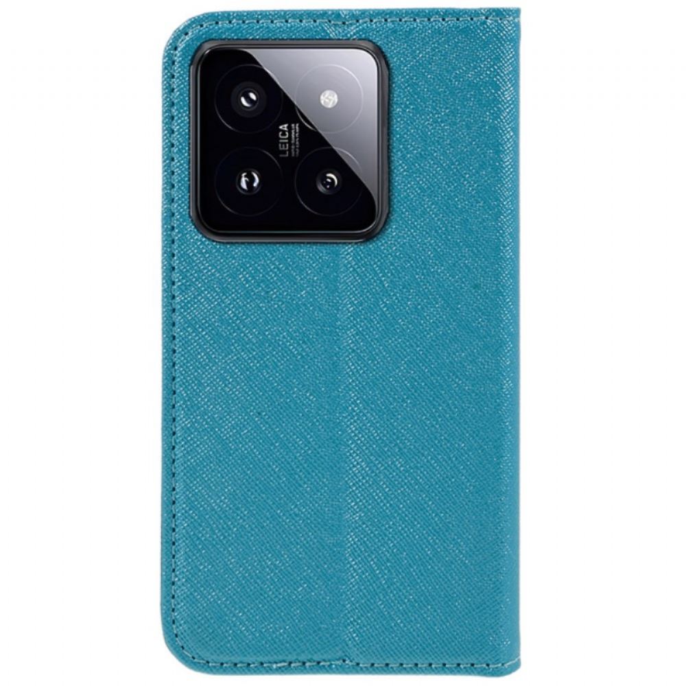 Kožené Pouzdro Folio Xiaomi 14 Křížová Textura