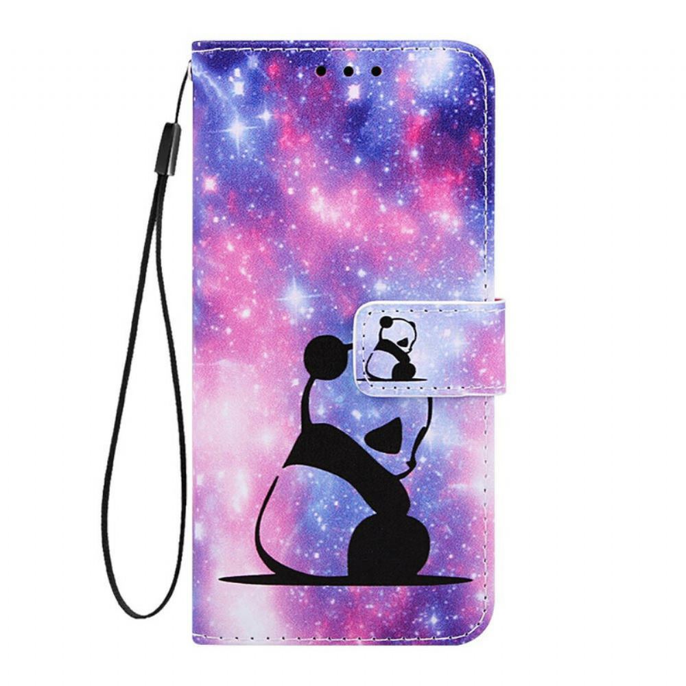 Flipové Pouzdro Na Xiaomi Redmi 7A Na Lana Lanyard Panda Musings