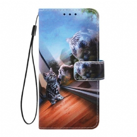 Flipové Pouzdro Na Xiaomi Redmi 7A Na Lana Snímky Ernesta The Thong Cat