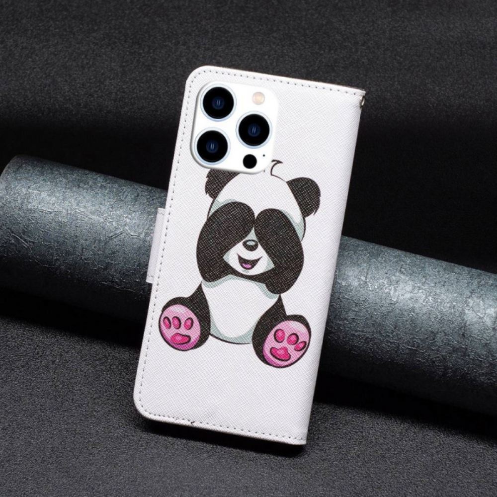 Flipové Pouzdro Na iPhone 14 Pro Panda