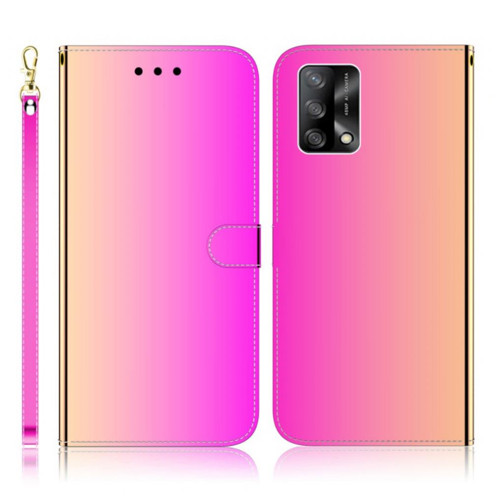 Flipové Pouzdro Na Oppo A74 4G Kryt Na Zrcadlo Z Umělé Kůže