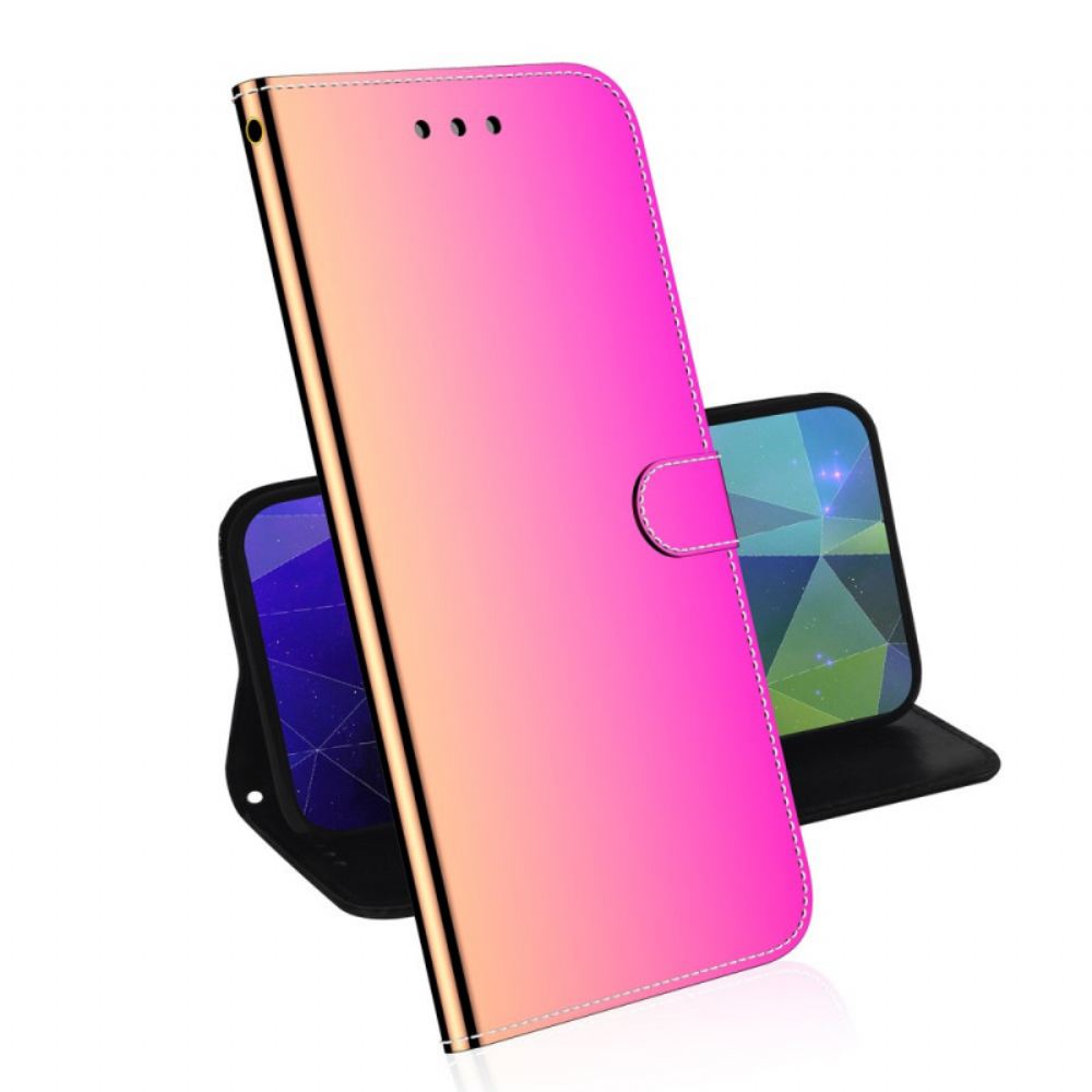 Flipové Pouzdro Na Oppo A74 4G Kryt Na Zrcadlo Z Umělé Kůže