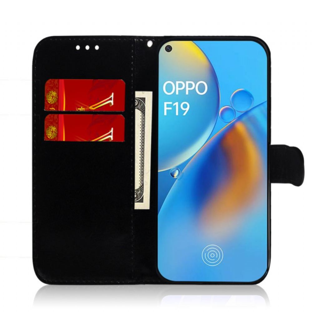 Flipové Pouzdro Na Oppo A74 4G Kryt Na Zrcadlo Z Umělé Kůže