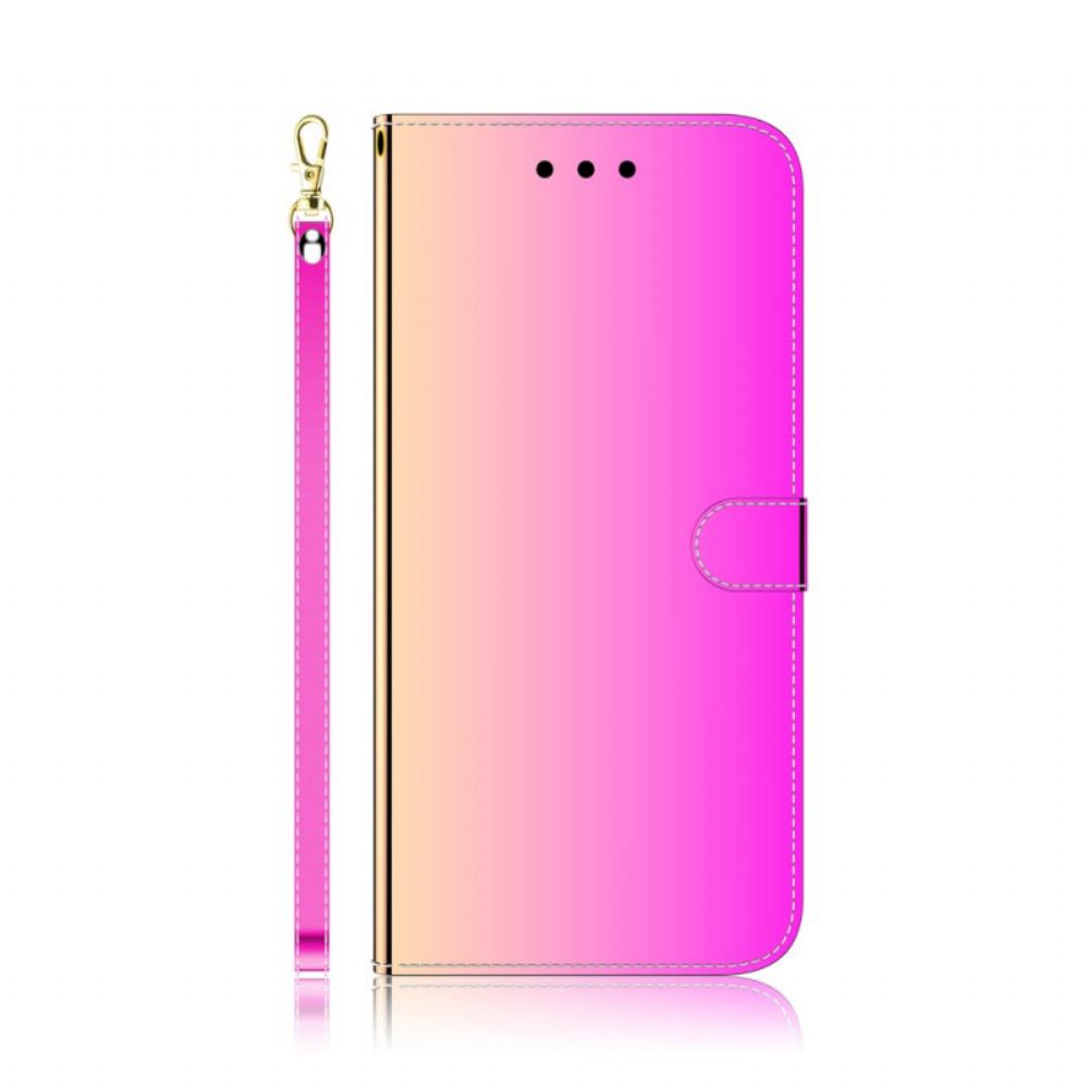 Flipové Pouzdro Na Oppo A74 4G Kryt Na Zrcadlo Z Umělé Kůže