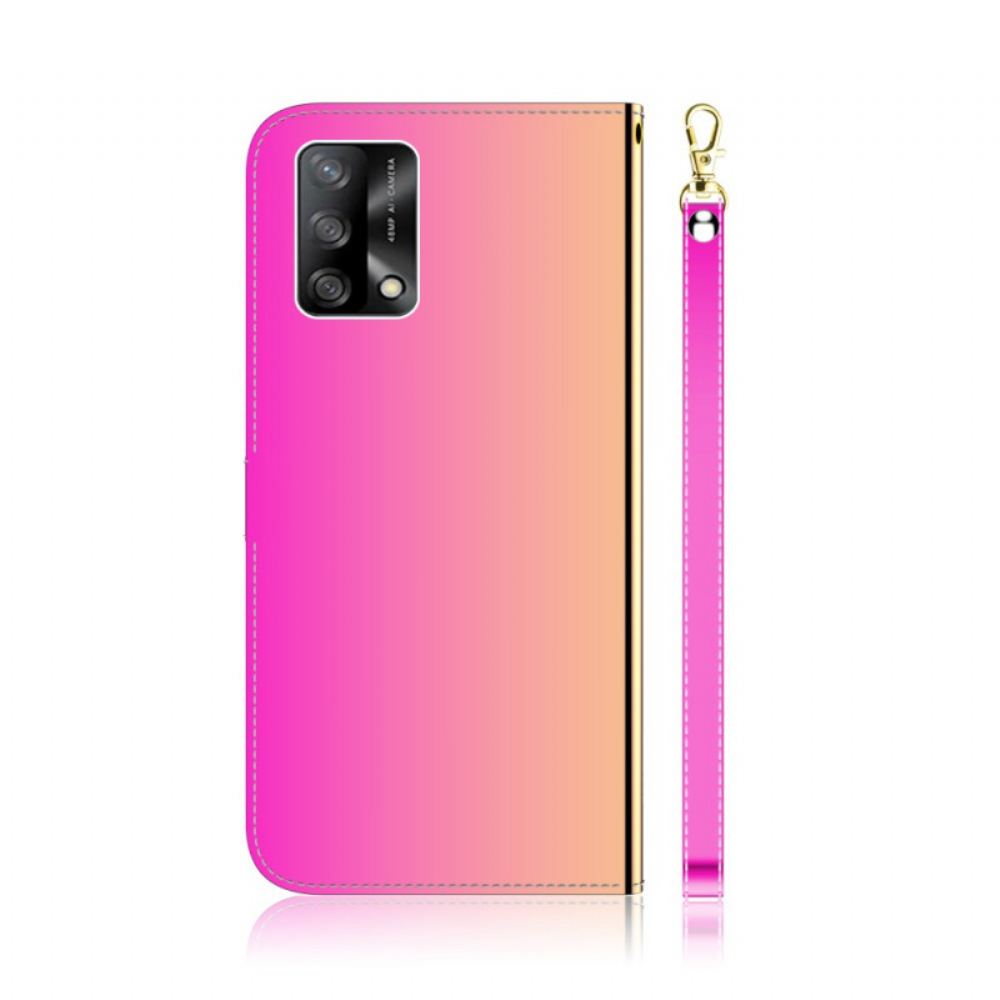 Flipové Pouzdro Na Oppo A74 4G Kryt Na Zrcadlo Z Umělé Kůže