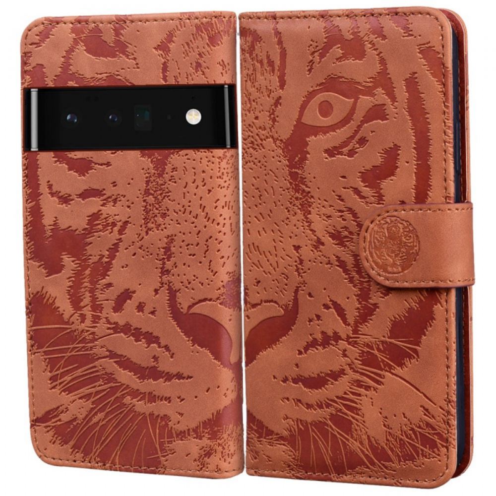 Flipové Pouzdro Na Oppo A74 4G Tiger Face Print