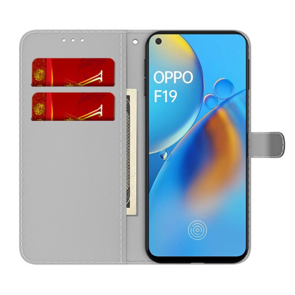 Kožené Pouzdro Na Oppo A74 4G Abstraktní Vzor