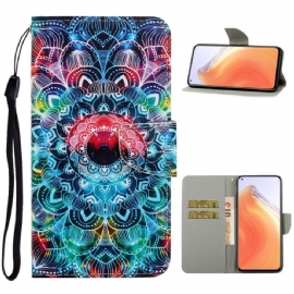 Flipové Pouzdro Na Xiaomi Mi 10T / 10T Pro Na Lana Okázalá Strappy Mandala