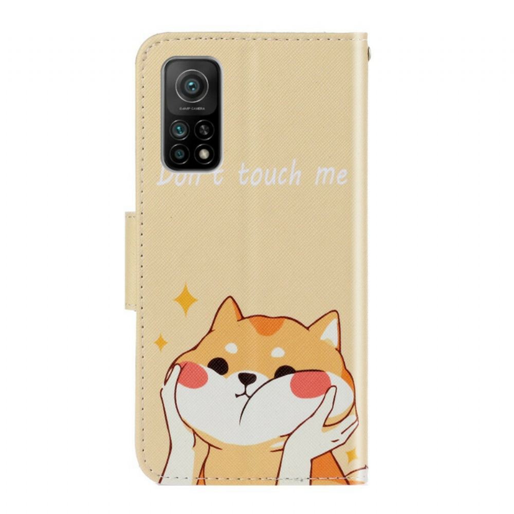 Kožené Pouzdro Na Xiaomi Mi 10T / 10T Pro Na Lana Nedotýkej Se Mě Strappy Cat