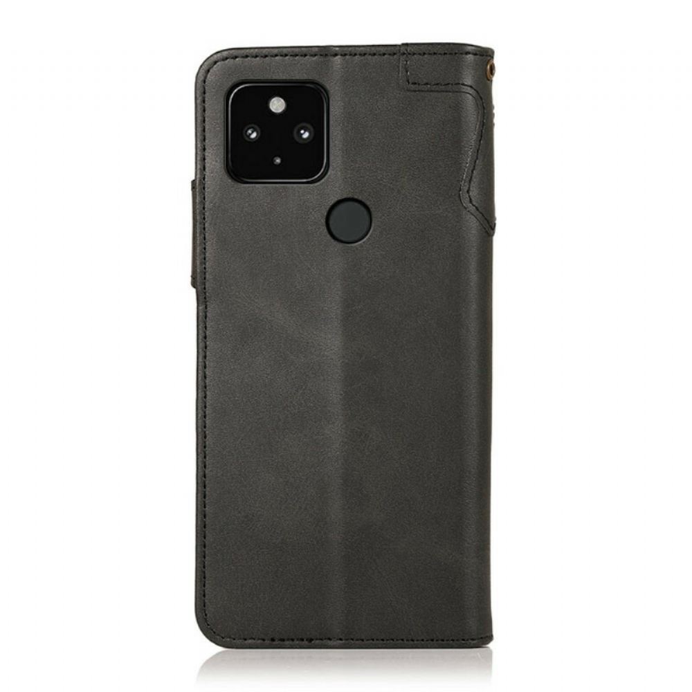 Flipové Pouzdro Na Google Pixel 5A Knoflík Z Umělé Kůže Khazneh