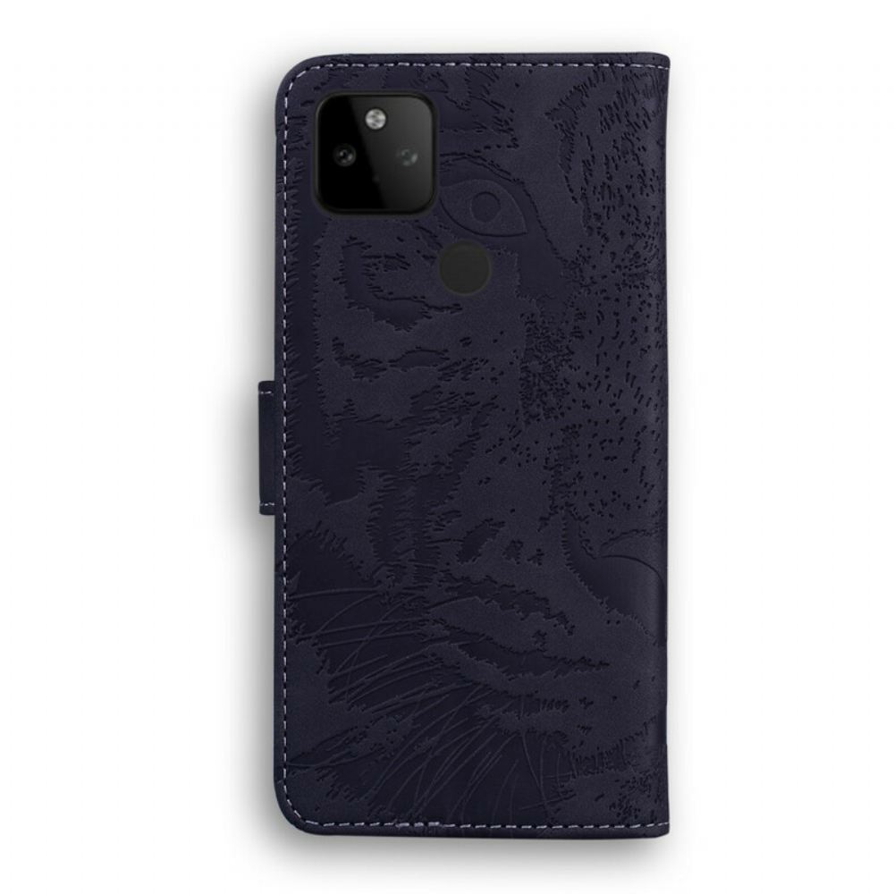 Flipové Pouzdro Na Google Pixel 5A Tiger Face Print