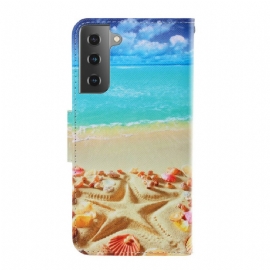 Flipové Pouzdro Na Samsung Galaxy S21 Plus 5G Na Lana Strappy Beach