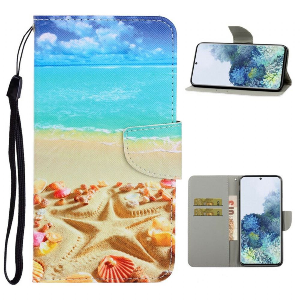 Flipové Pouzdro Na Samsung Galaxy S21 Plus 5G Na Lana Strappy Beach