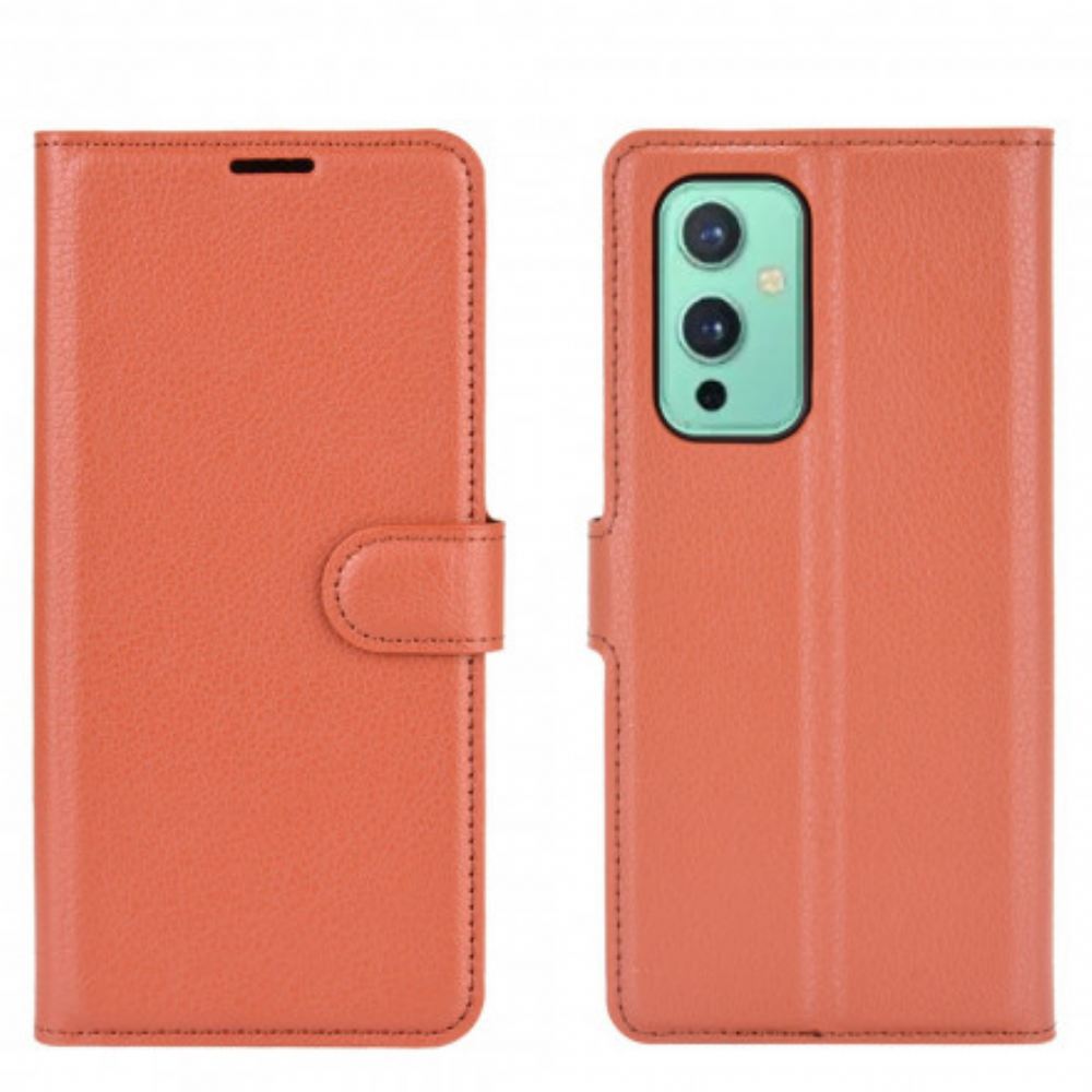 Flipové Pouzdro Na OnePlus 9 Klasický Kožený Styl Litchi