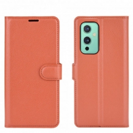 Flipové Pouzdro Na OnePlus 9 Klasický Kožený Styl Litchi