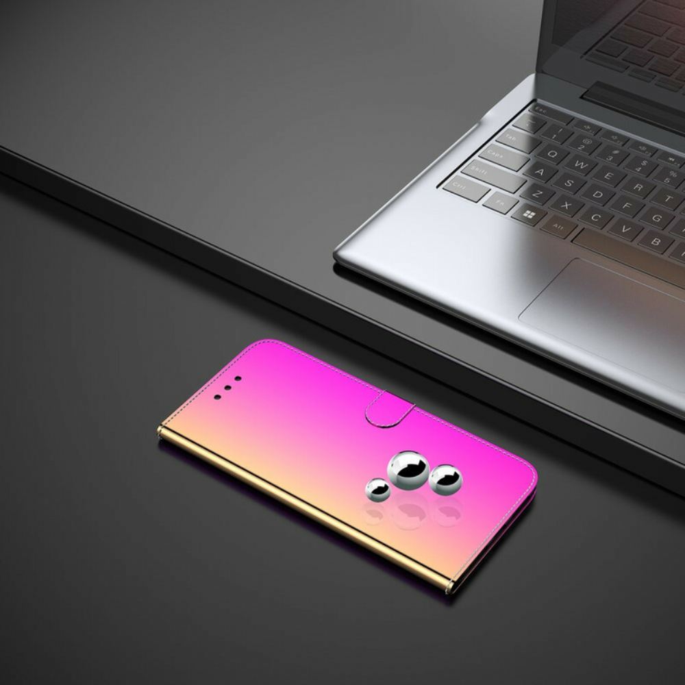 Kožené Pouzdro Na Samsung Galaxy M11 Kryt Na Zrcadlo Z Umělé Kůže