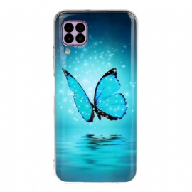 Kryt Na Huawei P40 Lite Fluorescenční Modrý Motýl