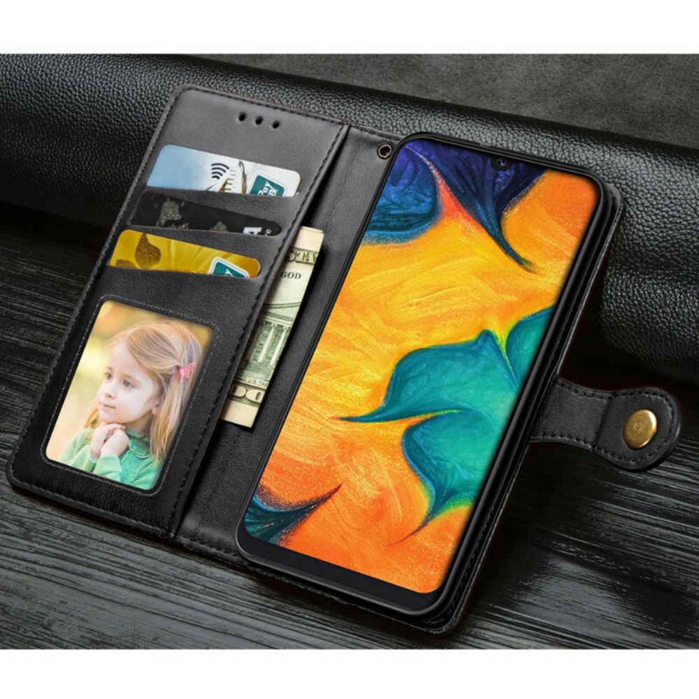 Flipové Pouzdro Na Samsung Galaxy A30 / A20 Obchodní Styl Kůže