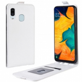 Kožené Pouzdro Na Samsung Galaxy A30 / A20 Flipové Pouzdro Skládací Kožený Efekt