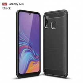 Kryty Na Mobil Na Samsung Galaxy A30 / A20 Kartáčované Uhlíkové Vlákno