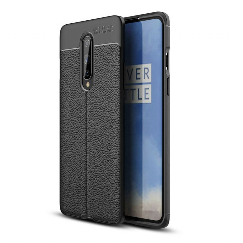 Kryt Na OnePlus 8 Efekt Kůže Litchi S Dvojitou Linií