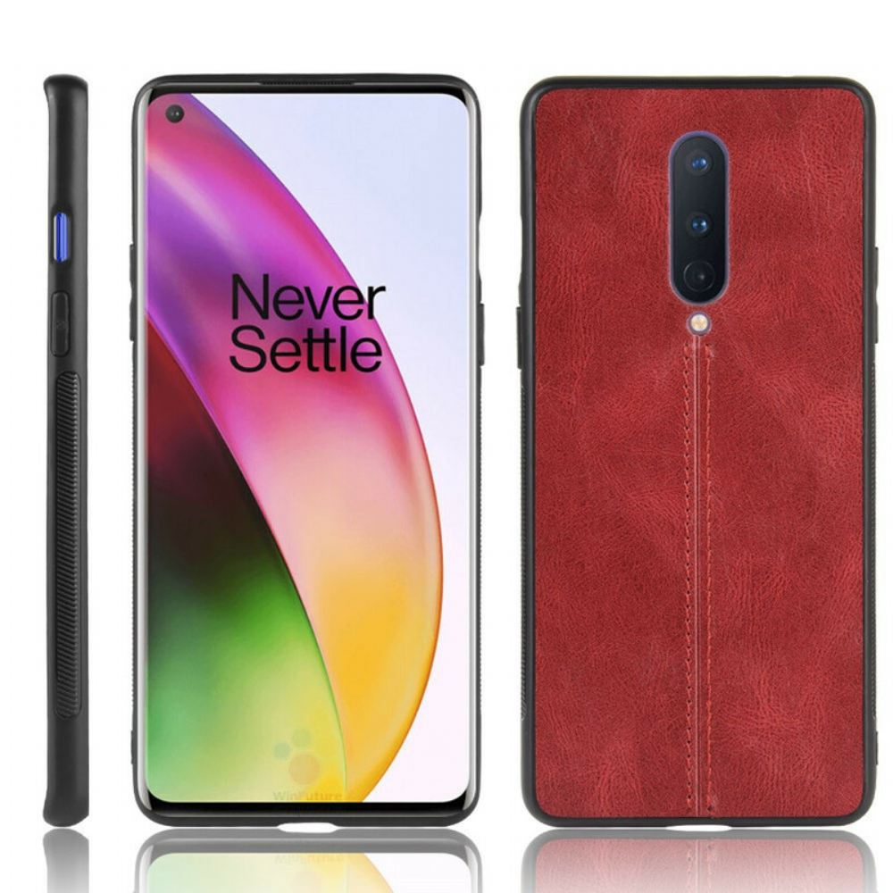 Kryt Na OnePlus 8 Efekt Kůže Ve Švu