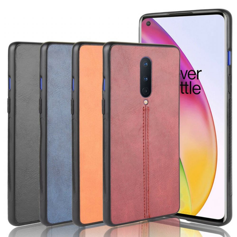 Kryt Na OnePlus 8 Efekt Kůže Ve Švu