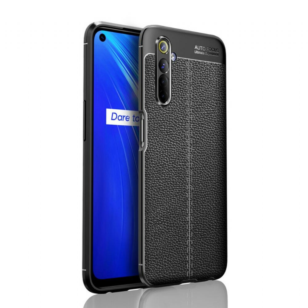 Kryt Na Realme 6 Efekt Kůže Litchi S Dvojitou Linií