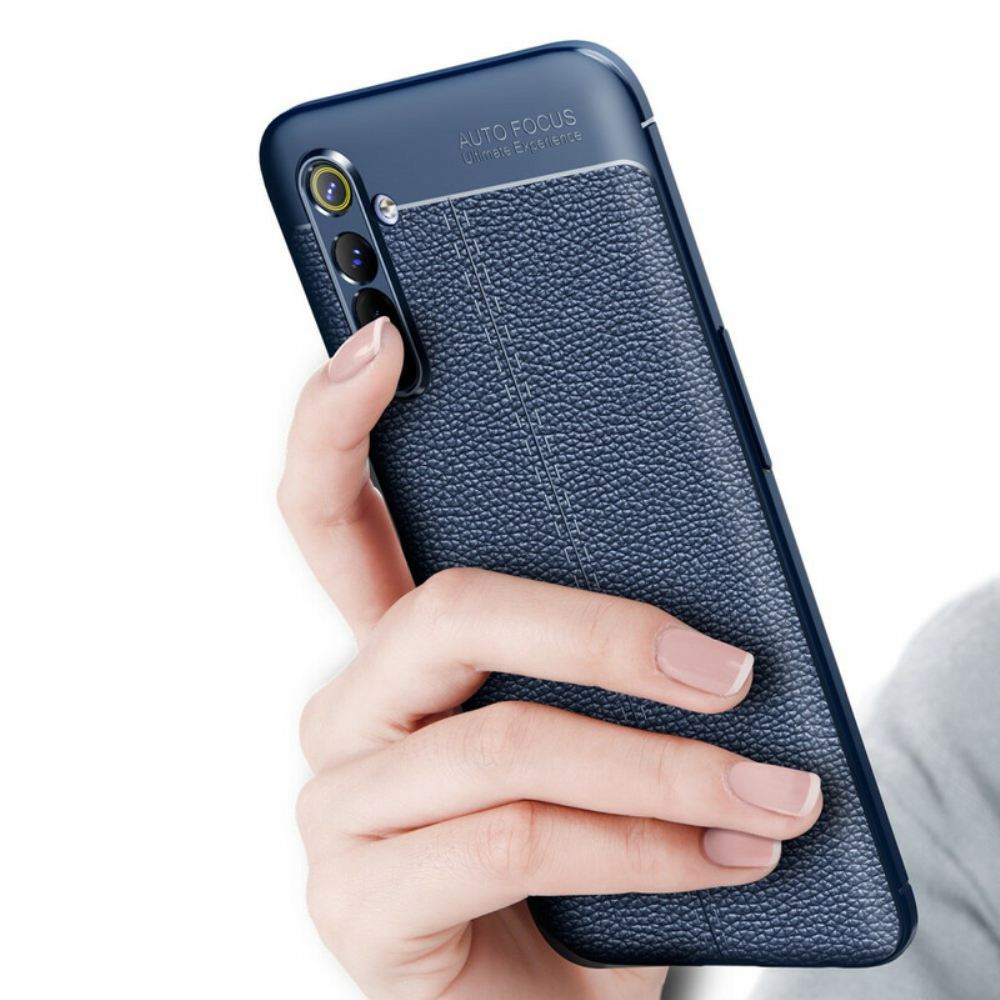 Kryt Na Realme 6 Efekt Kůže Litchi S Dvojitou Linií