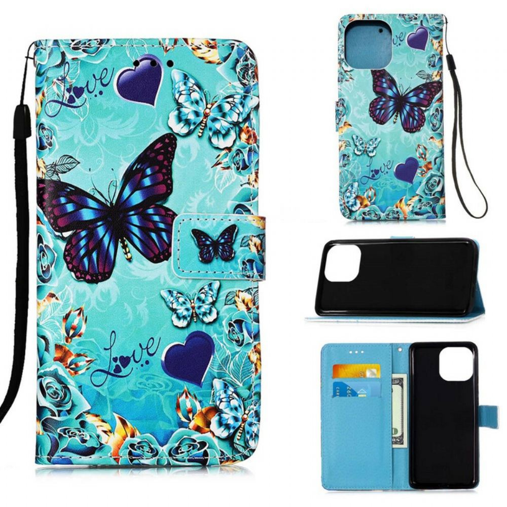 Flipové Pouzdro Na iPhone 13 Pro Na Lana Love Butterflies Strappy