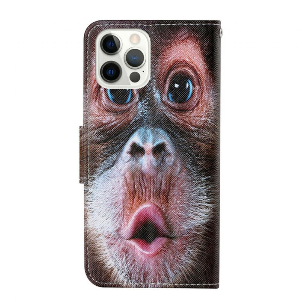 Flipové Pouzdro Na iPhone 13 Pro Na Lana Strappy Monkey