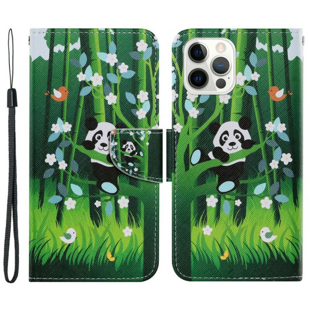 Flipové Pouzdro Na iPhone 13 Pro Panda Procházka