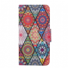 Flipové Pouzdro Na iPhone 13 Pro Patchwork S Popruhem