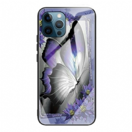 Kryt Na iPhone 13 Pro Fialové Tvrzené Sklo Butterfly