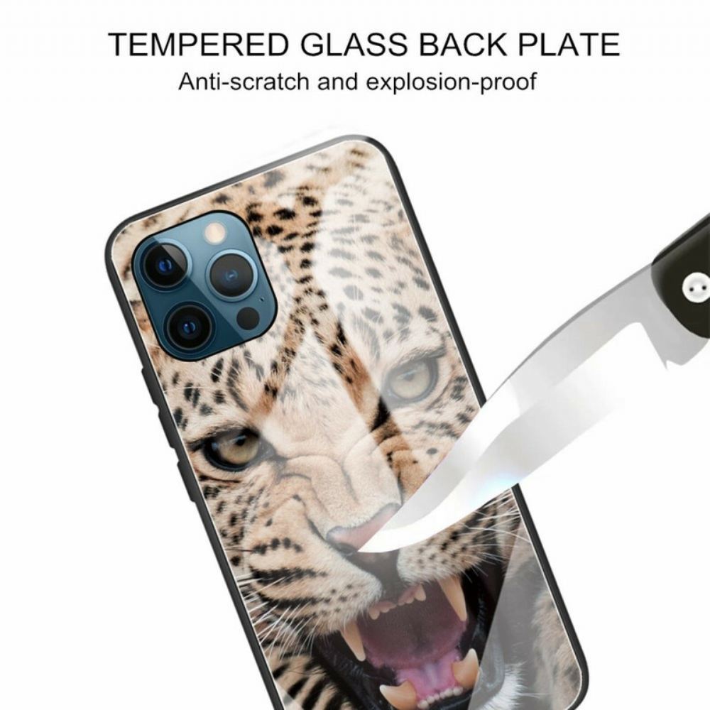 Kryt Na iPhone 13 Pro Leopardí Tvrzené Sklo