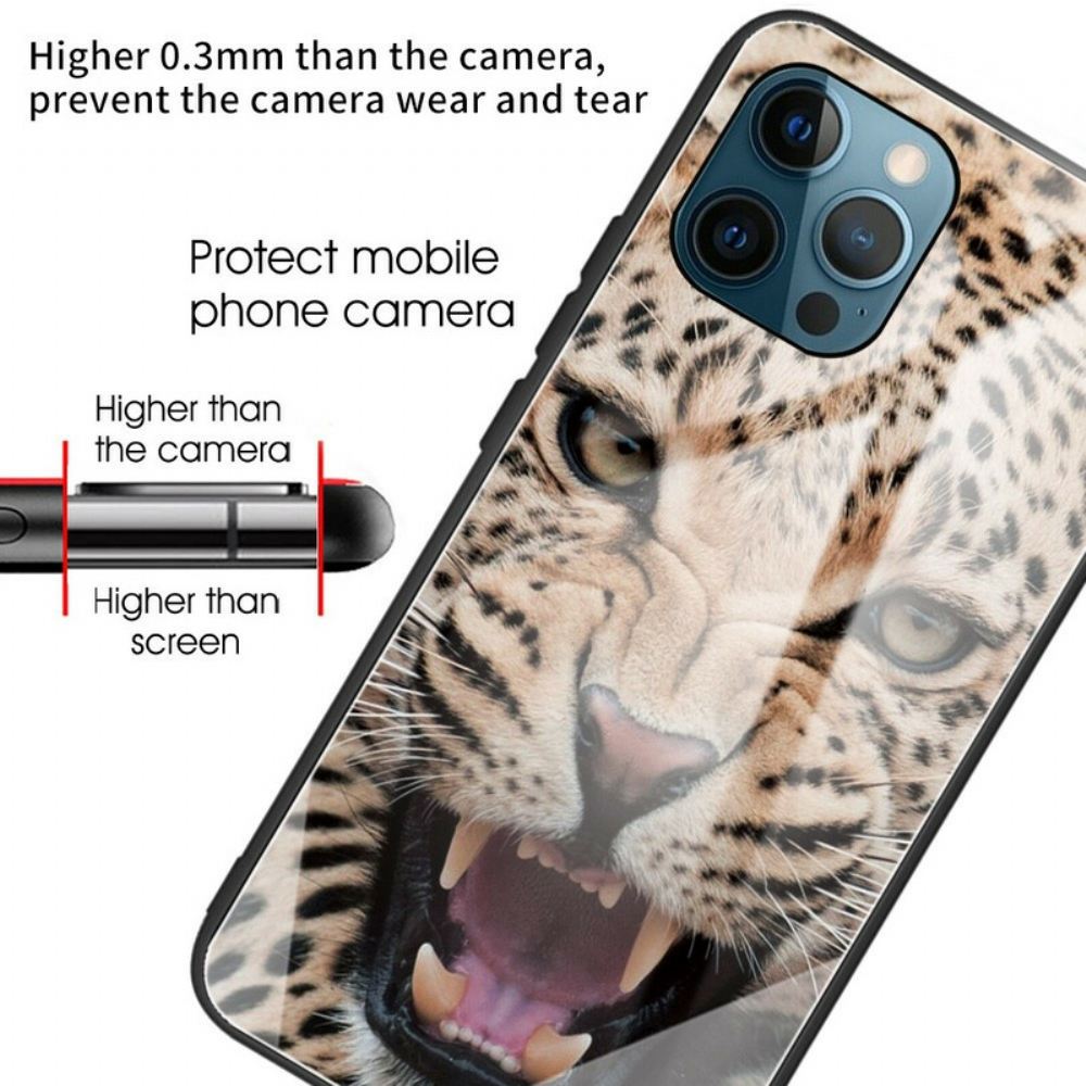 Kryt Na iPhone 13 Pro Leopardí Tvrzené Sklo