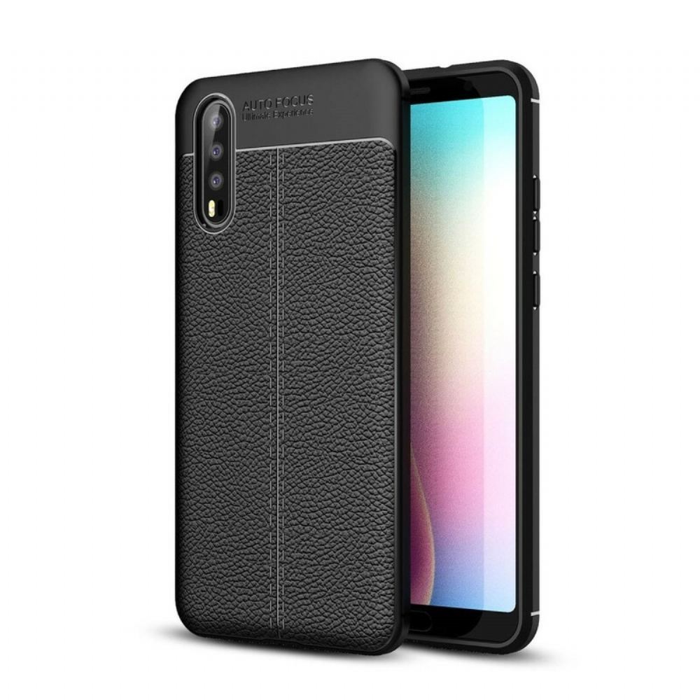 Kryt Na Huawei P20 Dvouřadý Kožený Efekt Litchi