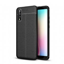 Kryt Na Huawei P20 Dvouřadý Kožený Efekt Litchi